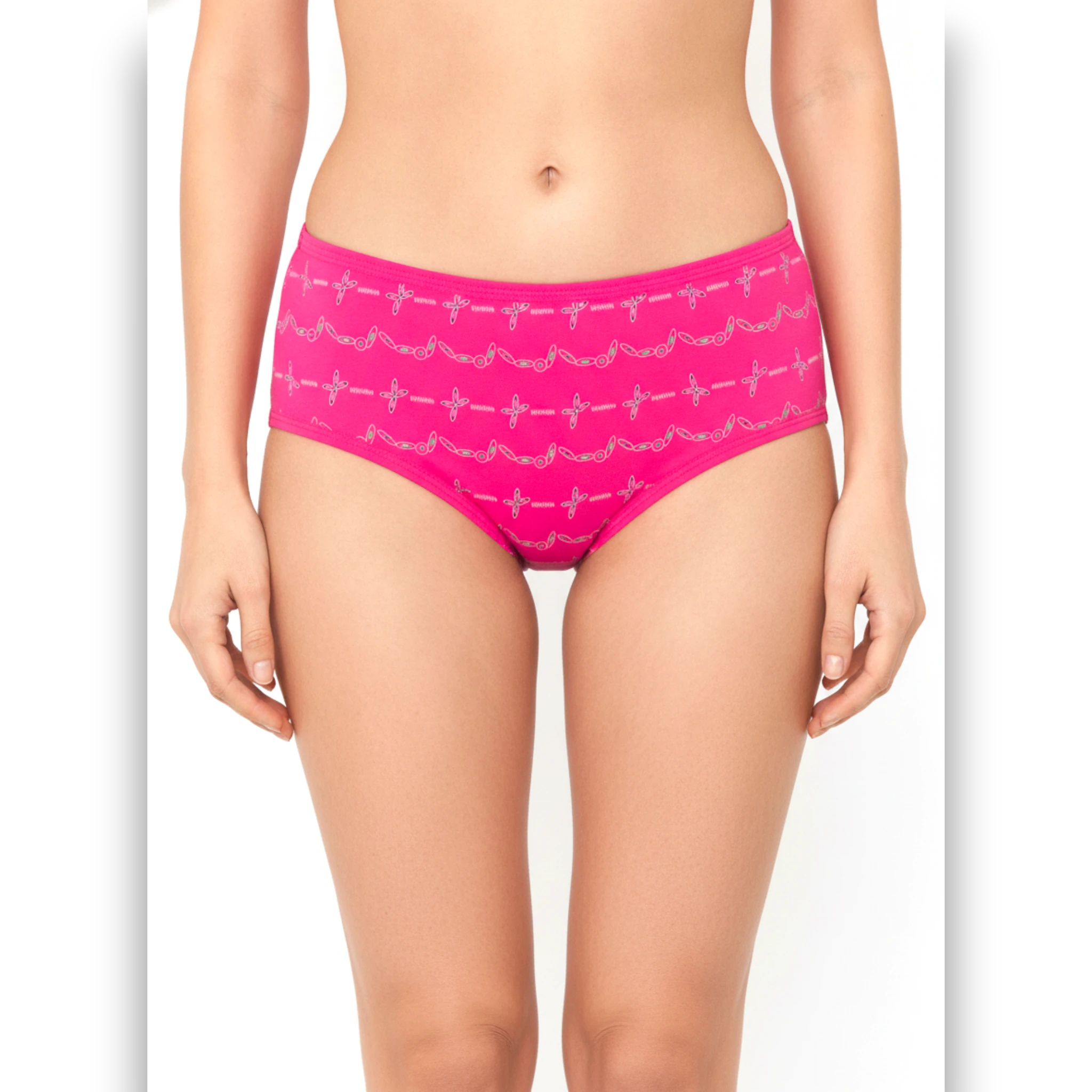 Women's hot pink full coverage brief front view — The Lingerie Store