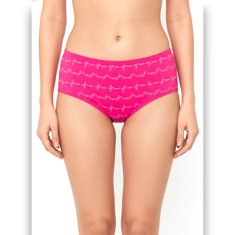 Women's hot pink full coverage brief front view — The Lingerie Store
